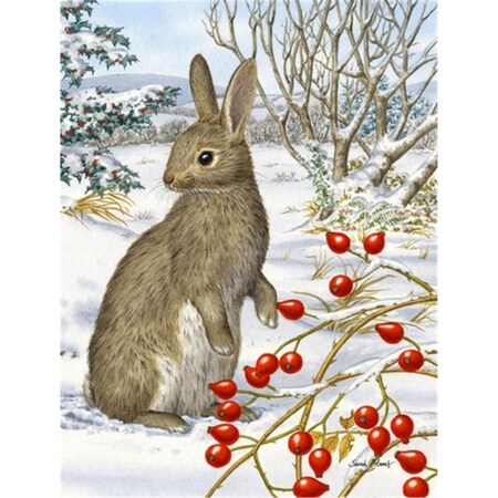 Carolines Treasures Rabbit With Berries Flag Garden Size ASA2035GF